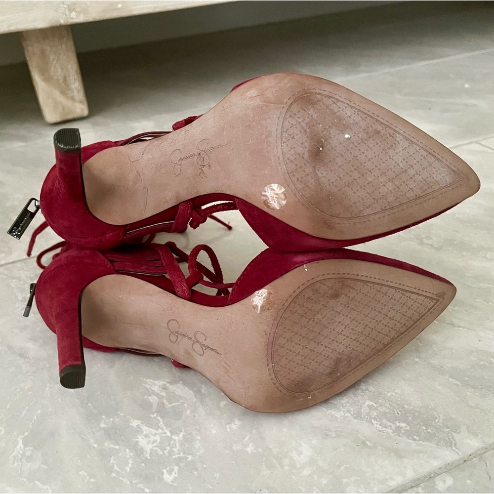 JESSICA SIMPSON SUEDE HEELS SIZE 7 - Picture 5 of 6